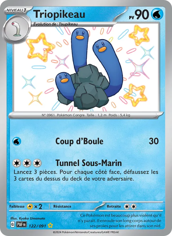 Carte Pokémon Triopikeau 122/91 de l'extension Destinées de Paldea