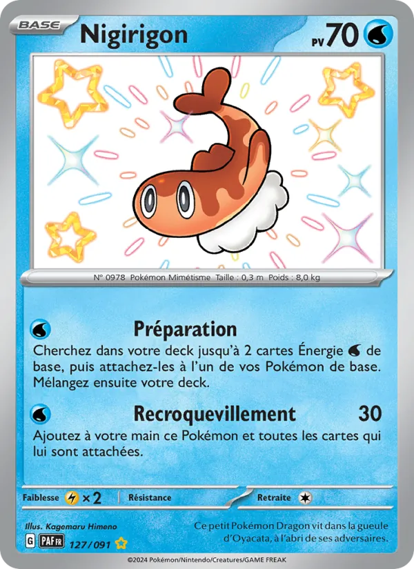 Carte Pokémon Nigirigon 127/91 de l'extension Destinées de Paldea