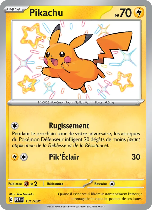 Carte Pokémon Pikachu 131/91 de l'extension Destinées de Paldea
