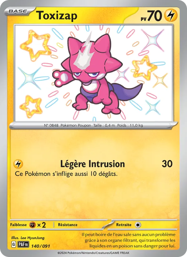 Carte Pokémon Toxizap 140/91 de l'extension Destinées de Paldea
