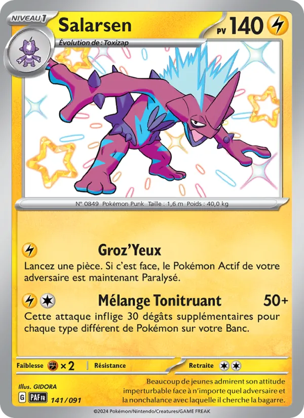 Carte Pokémon Salarsen 141/91 de l'extension Destinées de Paldea