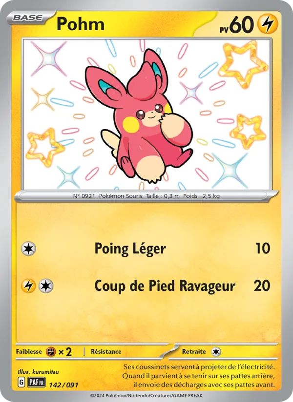 Carte Pokémon Pohm 142/91 de l'extension Destinées de Paldea
