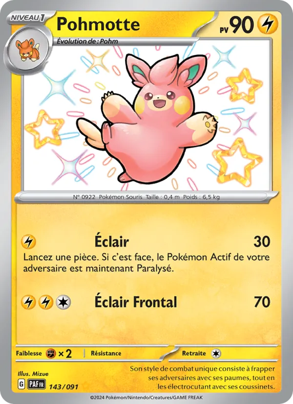 Carte Pokémon Pohmotte 143/91 de l'extension Destinées de Paldea