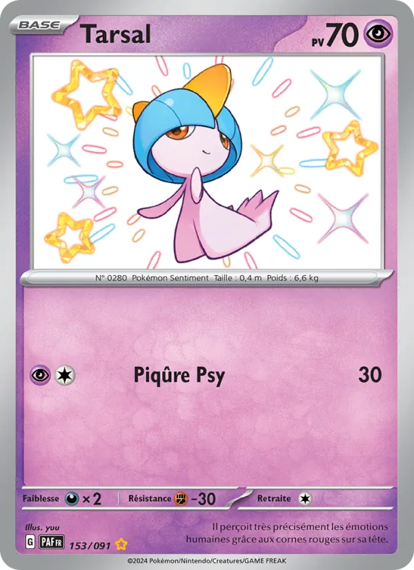 Carte Pokémon Tarsal 153/91 de l'extension Destinées de Paldea