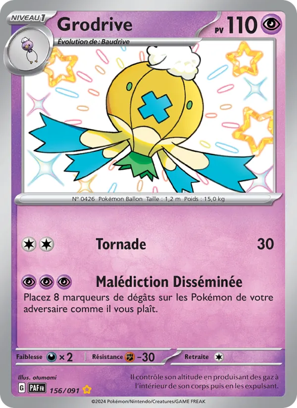 Carte Pokémon Grodrive 156/91 de l'extension Destinées de Paldea