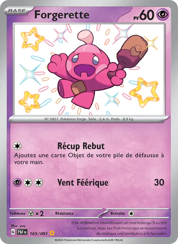 Carte Pokémon Forgerette 165/91 de l'extension Destinées de Paldea