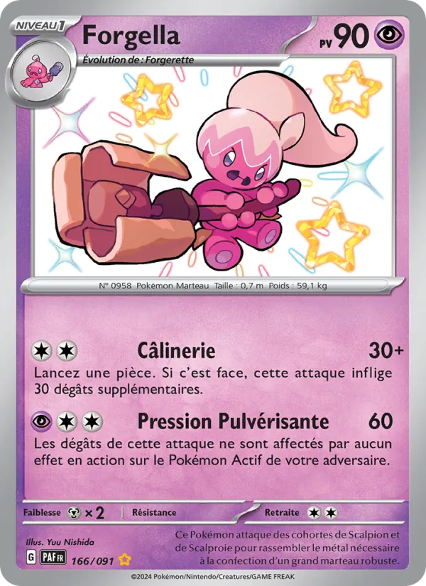 Carte Pokémon Forgella 166/91 de l'extension Destinées de Paldea