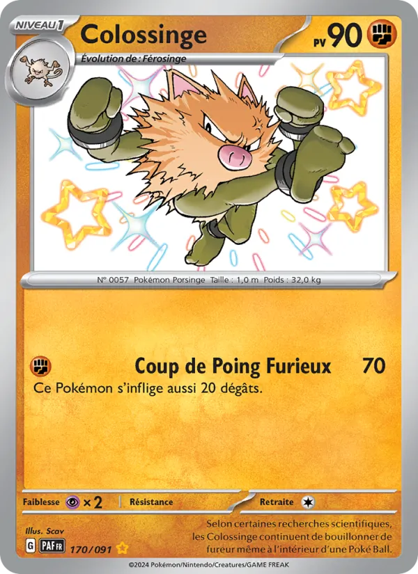 Carte Pokémon Colossinge 170/91 de l'extension Destinées de Paldea