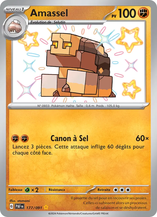 Carte Pokémon Amassel 177/91 de l'extension Destinées de Paldea