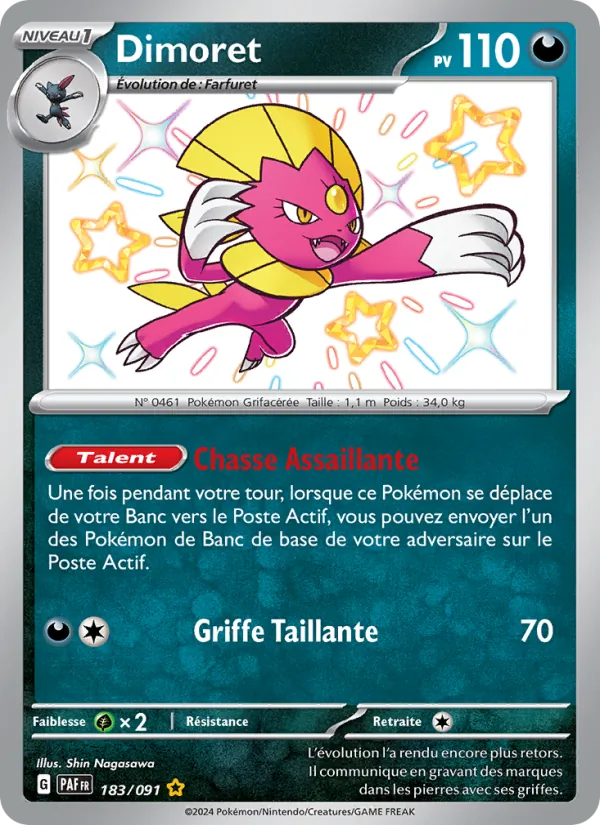 Carte Pokémon Dimoret 183/91 de l'extension Destinées de Paldea