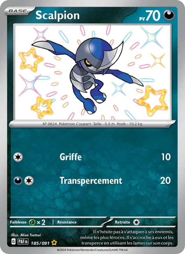 Carte Pokémon Scalpion 185/91 de l'extension Destinées de Paldea
