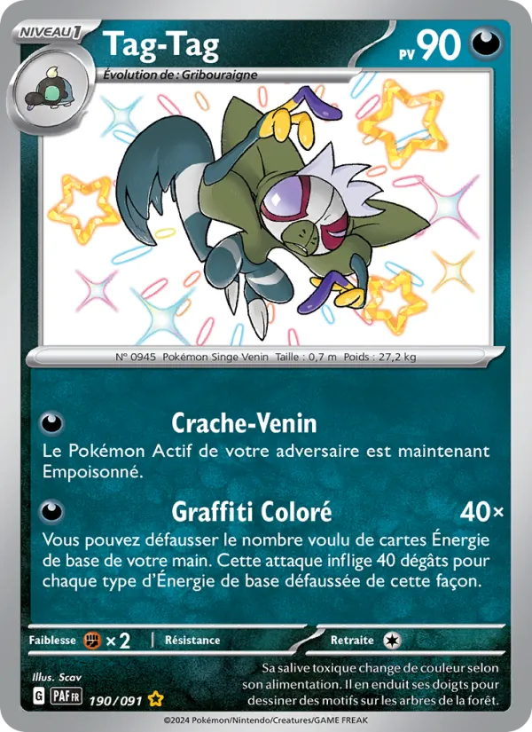 Carte Pokémon Tag-Tag 190/91 de l'extension Destinées de Paldea