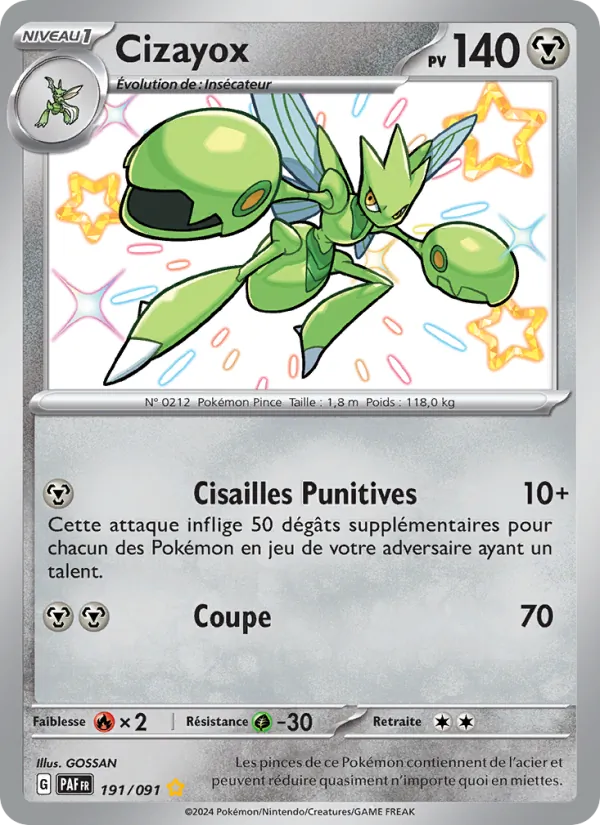 Carte Pokémon Cizayox 191/91 de l'extension Destinées de Paldea