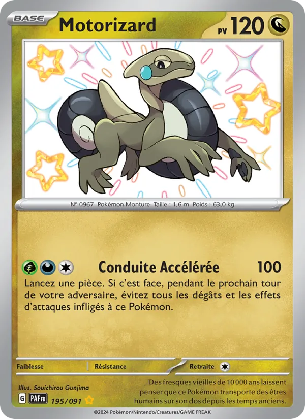 Carte Pokémon Motorizard 195/91 de l'extension Destinées de Paldea