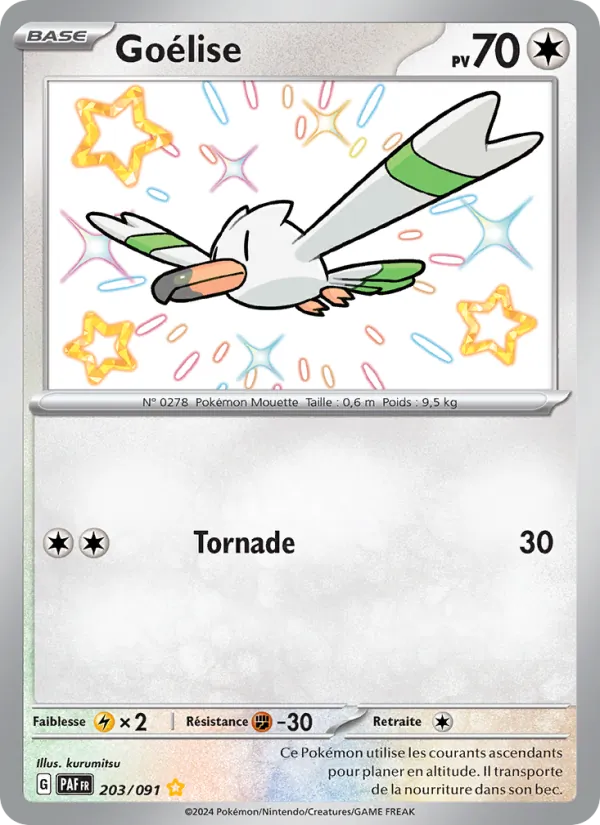 Carte Pokémon Goélise 203/91 de l'extension Destinées de Paldea