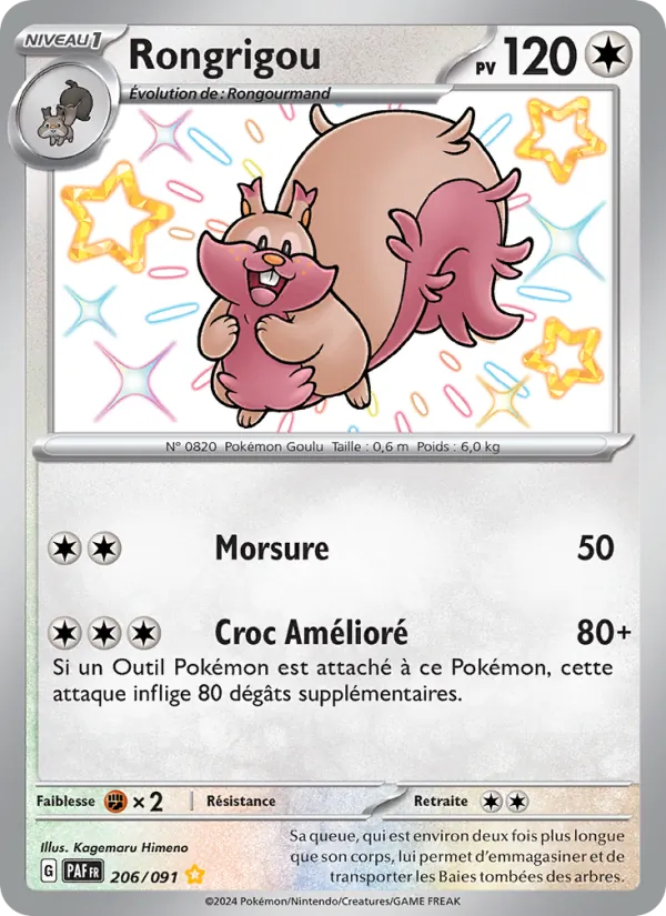 Carte Pokémon Rongrigou 206/91 de l'extension Destinées de Paldea