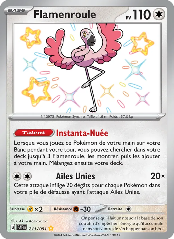 Carte Pokémon Flamenroule 211/91 de l'extension Destinées de Paldea