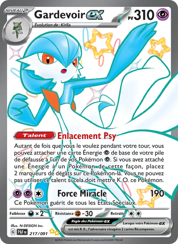 Carte Pokémon Gardevoir-ex 217/91 de l'extension Destinées de Paldea
