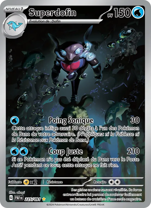 Carte Pokémon Superdofin 225/91 de l'extension Destinées de Paldea