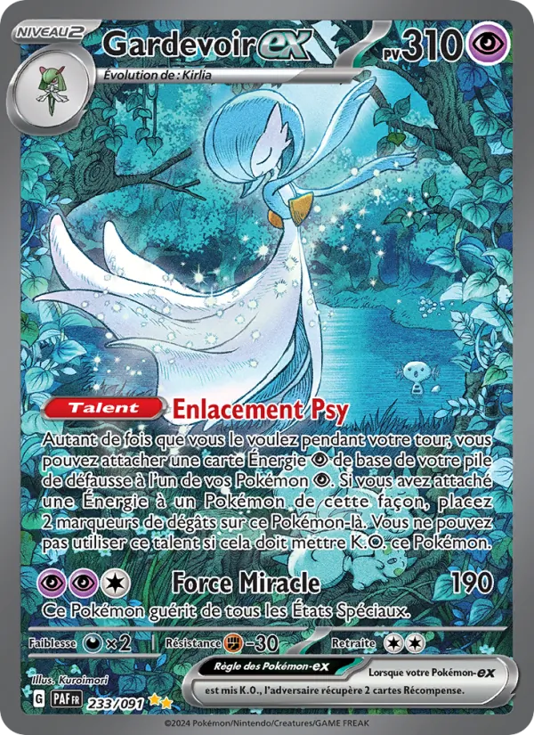 Carte Pokémon Gardevoir-ex 233/91 de l'extension Destinées de Paldea