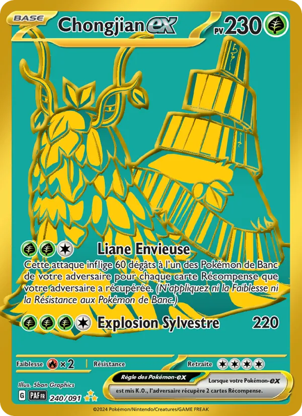 Carte Pokémon Chongjian-ex 240/91 de l'extension Destinées de Paldea