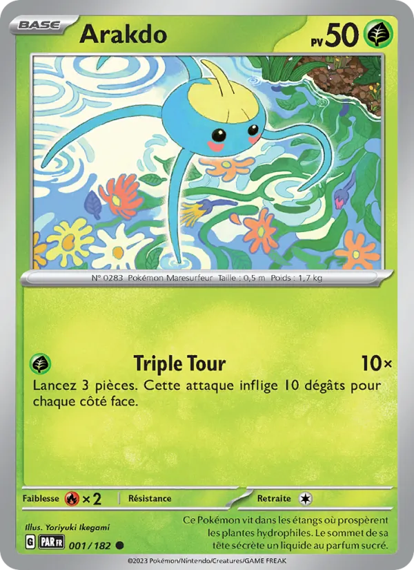 Carte Pokémon Arakdo 001/182 de l'extension Faille Paradoxe