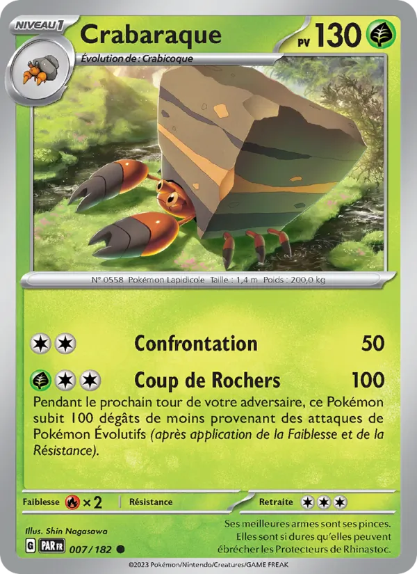 Carte Pokémon Crabaraque 007/182 de l'extension Faille Paradoxe