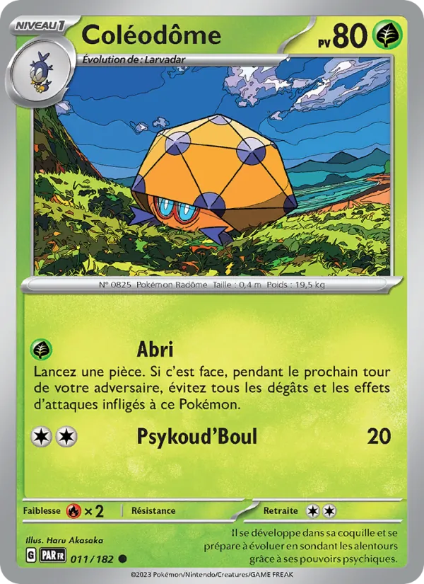 Carte Pokémon Coléodôme 011/182 de l'extension Faille Paradoxe