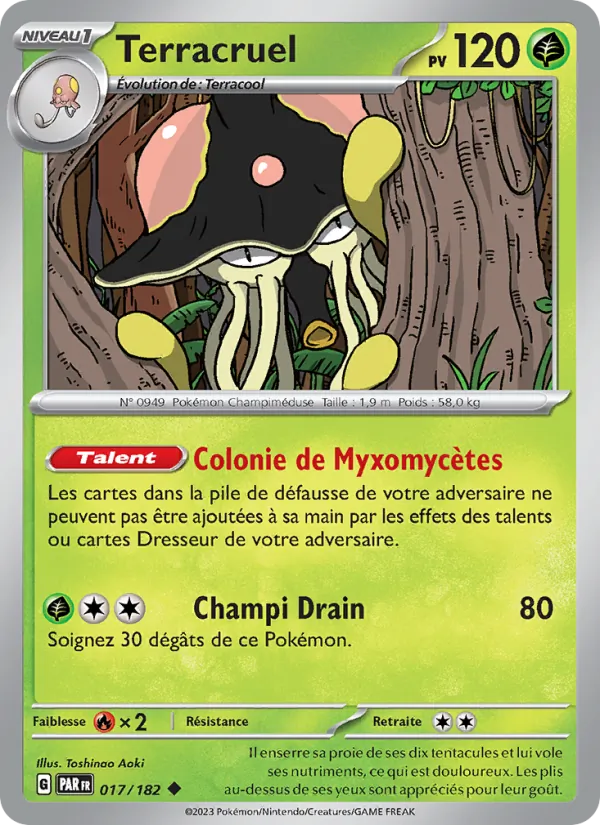 Carte Pokémon Terracruel 017/182 de l'extension Faille Paradoxe