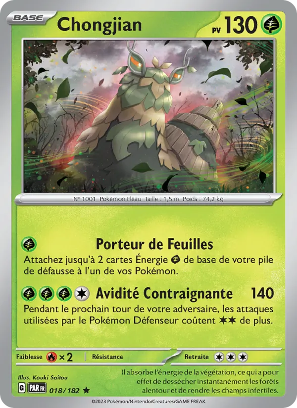 Carte Pokémon Chongjian 018/182 de l'extension Faille Paradoxe