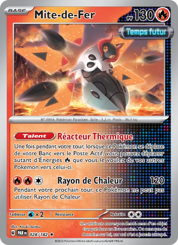 Carte Pokémon Mite-de-Fer 028/182 de l'extension Faille Paradoxe