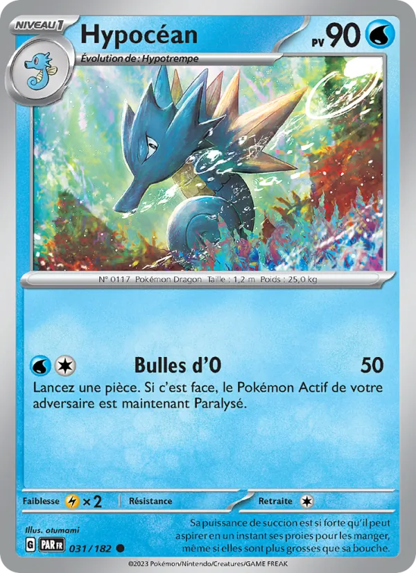 Carte Pokémon Hypocéan 031/182 de l'extension Faille Paradoxe