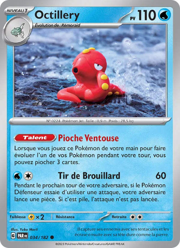 Carte Pokémon Octillery 034/182 de l'extension Faille Paradoxe