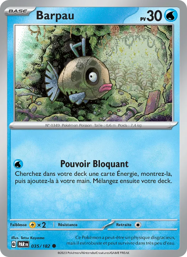 Carte Pokémon Barpau 035/182 de l'extension Faille Paradoxe