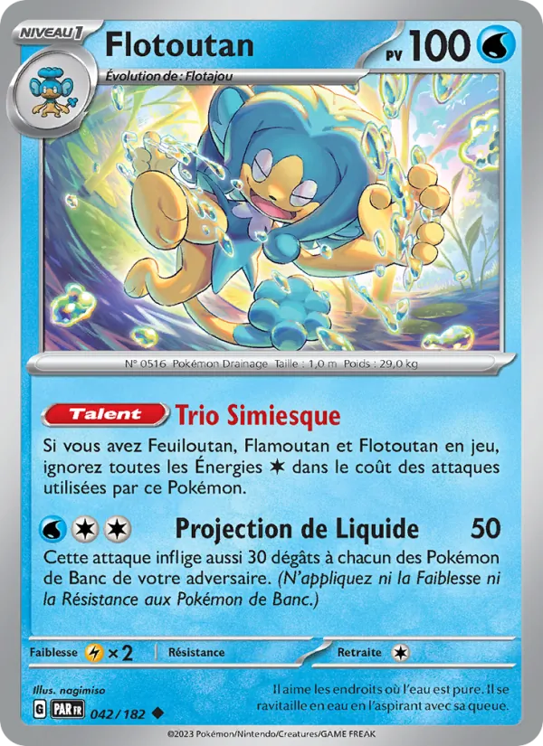 Carte Pokémon Flotoutan 042/182 de l'extension Faille Paradoxe