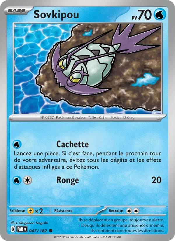 Carte Pokémon Sovkipou 047/182 de l'extension Faille Paradoxe