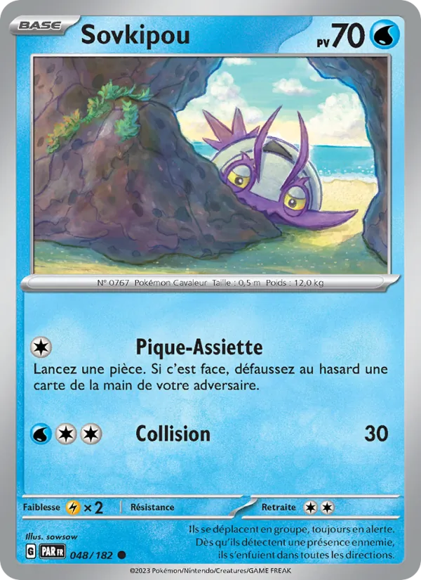 Carte Pokémon Sovkipou 048/182 de l'extension Faille Paradoxe