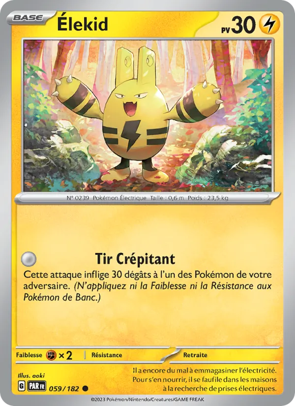 Carte Pokémon Élekid 059/182 de l'extension Faille Paradoxe