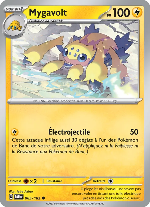Carte Pokémon Mygavolt 065/182 de l'extension Faille Paradoxe