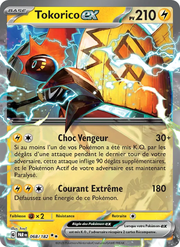 Carte Pokémon Tokorico-ex 068/182 de l'extension Faille Paradoxe