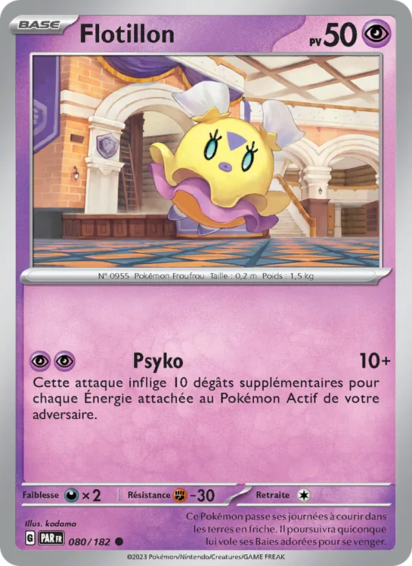 Carte Pokémon Flotillon 080/182 de l'extension Faille Paradoxe