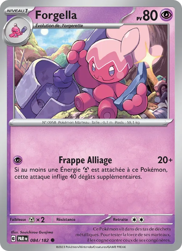 Carte Pokémon Forgella 084/182 de l'extension Faille Paradoxe