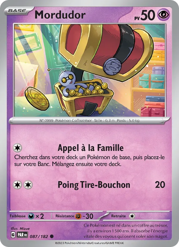 Carte Pokémon Mordudor 087/182 de l'extension Faille Paradoxe