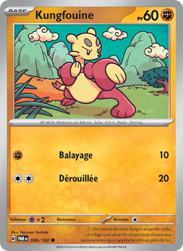 Carte Pokémon Kungfouine 096/182 de l'extension Faille Paradoxe