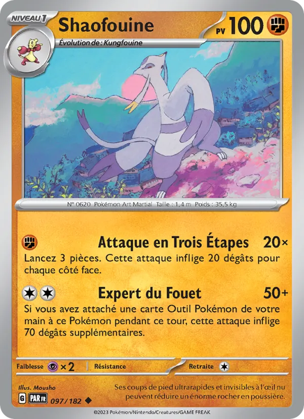 Carte Pokémon Shaofouine 097/182 de l'extension Faille Paradoxe