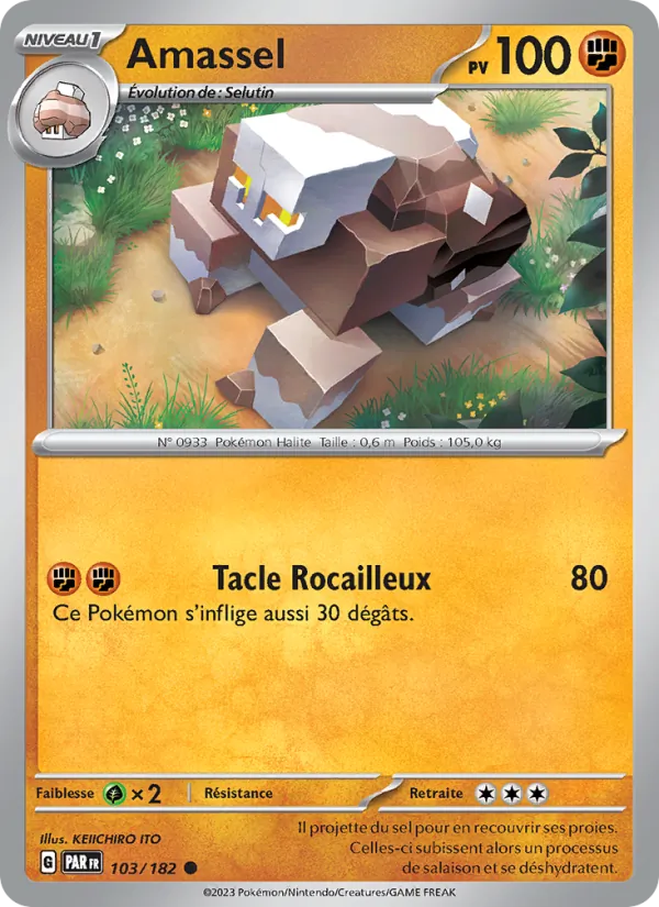 Carte Pokémon Amassel 103/182 de l'extension Faille Paradoxe