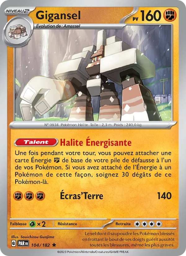 Carte Pokémon Gigansel 104/182 de l'extension Faille Paradoxe