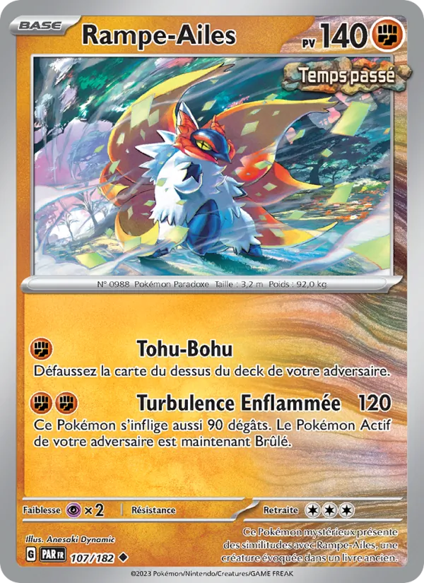 Carte Pokémon Rampe-Ailes 107/182 de l'extension Faille Paradoxe