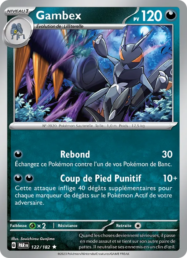 Carte Pokémon Gambex 122/182 de l'extension Faille Paradoxe