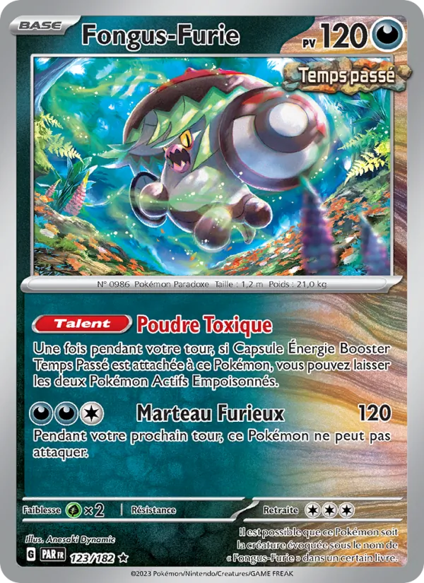 Carte Pokémon Fongus-Furie 123/182 de l'extension Faille Paradoxe